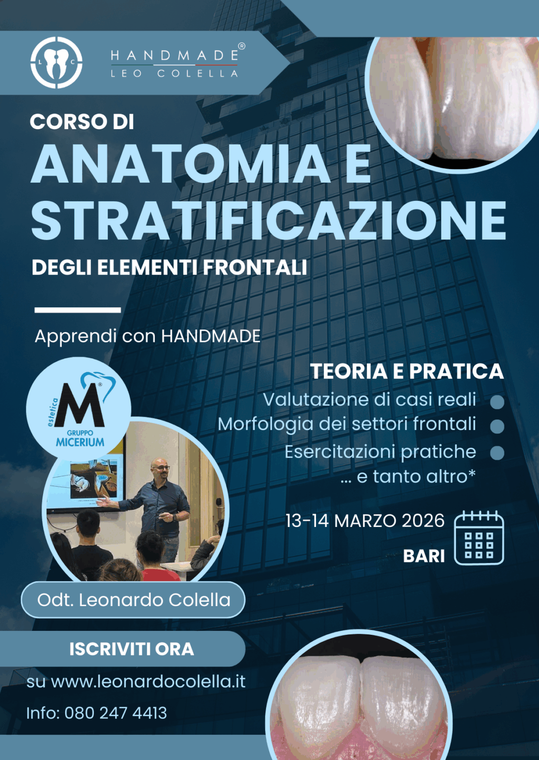 ANATOMIA E STRATIFICAZIONE DEGLI ELEMENTI FRONTALI – Bari, 13-14 marzo 2026